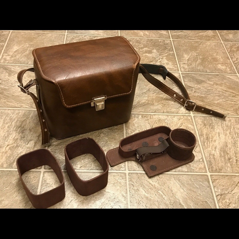 Vintage leather camera bag hard camera case